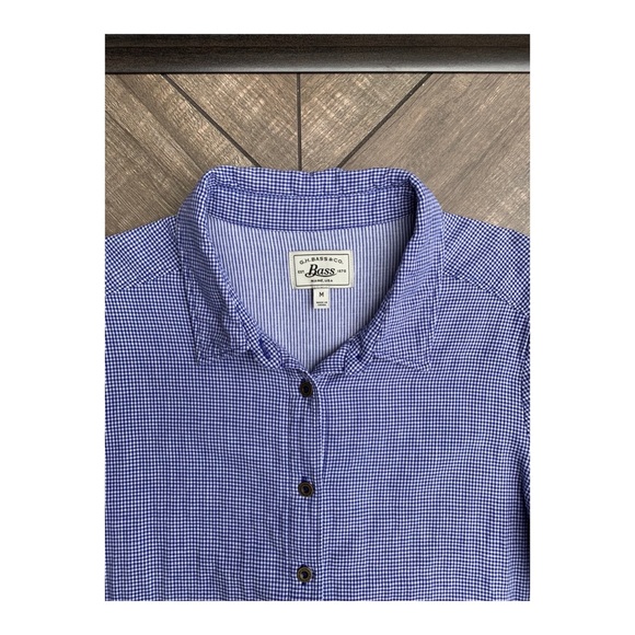 Bass Gingham/seersucker Button up M - Picture 4 of 5